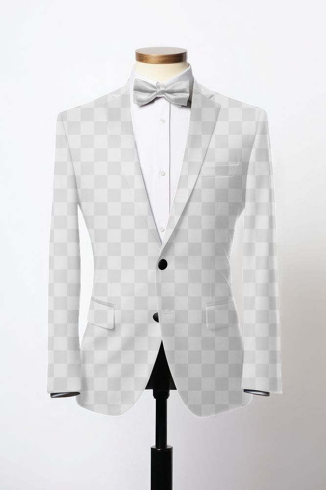 Tuxedo suit png mockup, transparent apparel