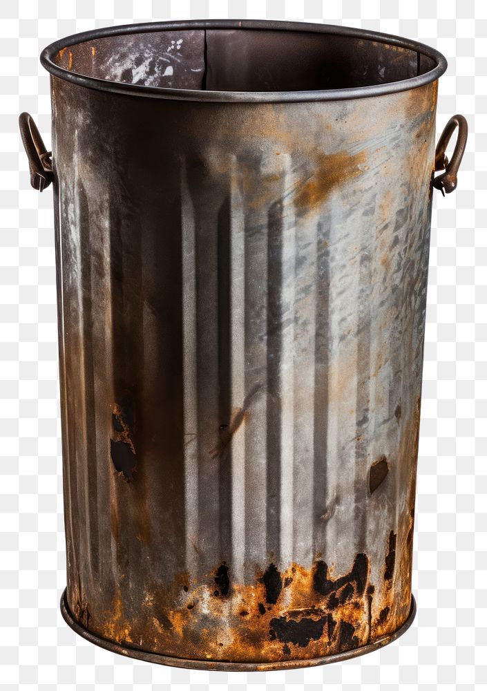 PNG Trash bin white background flowerpot container. AI generated Image by rawpixel.
