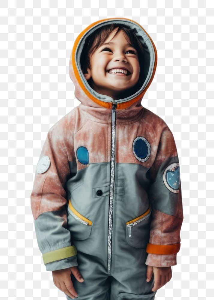 PNG Kids wearing astronomy costume sweatshirt astronaut jacket. AI generated Image by rawpixel.