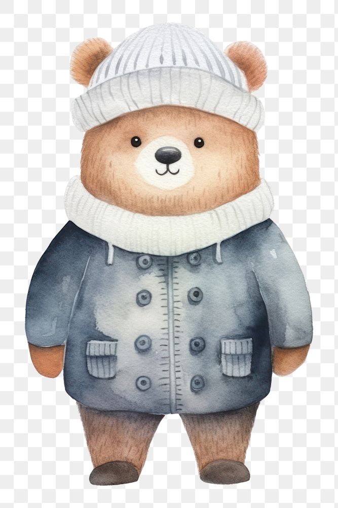 PNG Cartoon bear toy white background. AI generated Image by rawpixel.