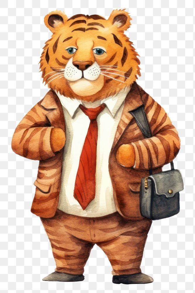 PNG Cartoon tiger white background representation. AI generated Image by rawpixel.