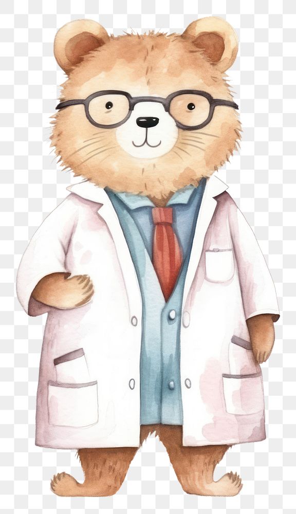 PNG Glasses cartoon doctor white background. AI generated Image by rawpixel.