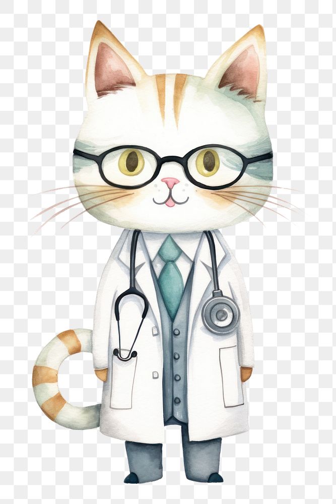 PNG Doctor veterinarian cartoon white background. AI generated Image by rawpixel.