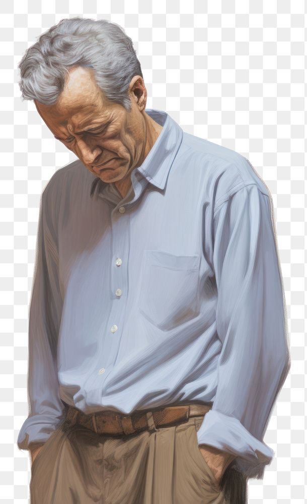 PNG Portrait shirt adult contemplation. AI generated Image by rawpixel.