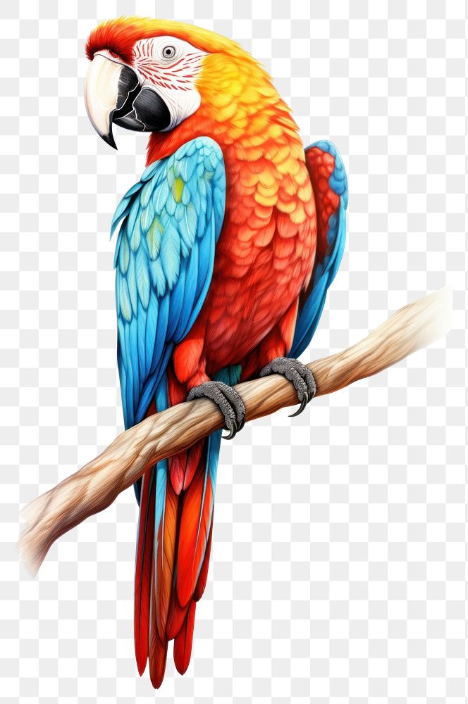 PNG Parrot simple style animal bird wildlife. AI generated Image by rawpixel.