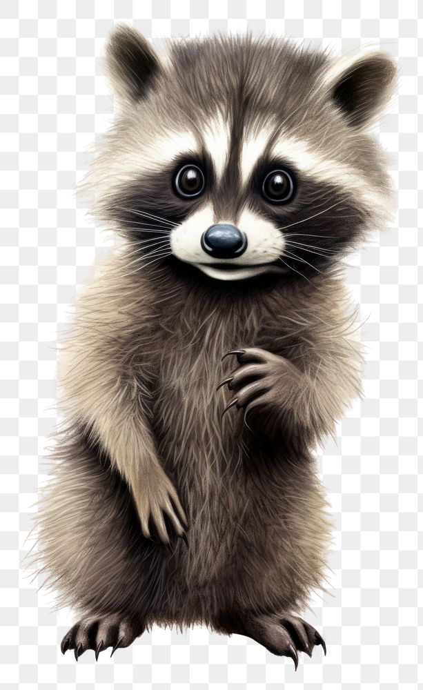 PNG Raccoon cartoon style raccoon drawing animal. AI generated Image by rawpixel.