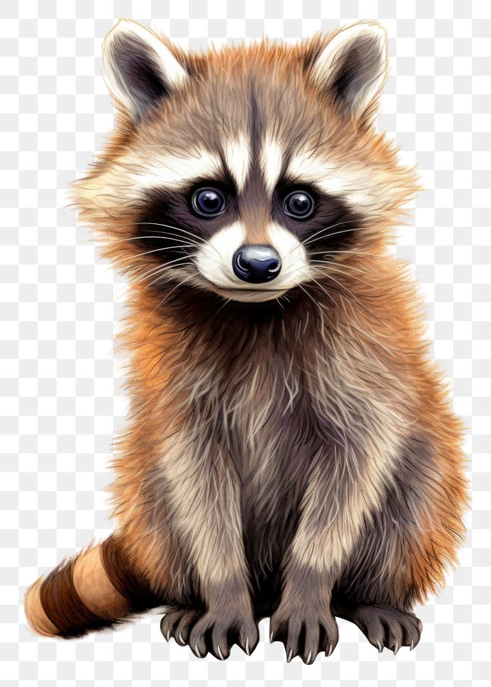 PNG Raccoon cartoon style raccoon animal mammal. AI generated Image by rawpixel.