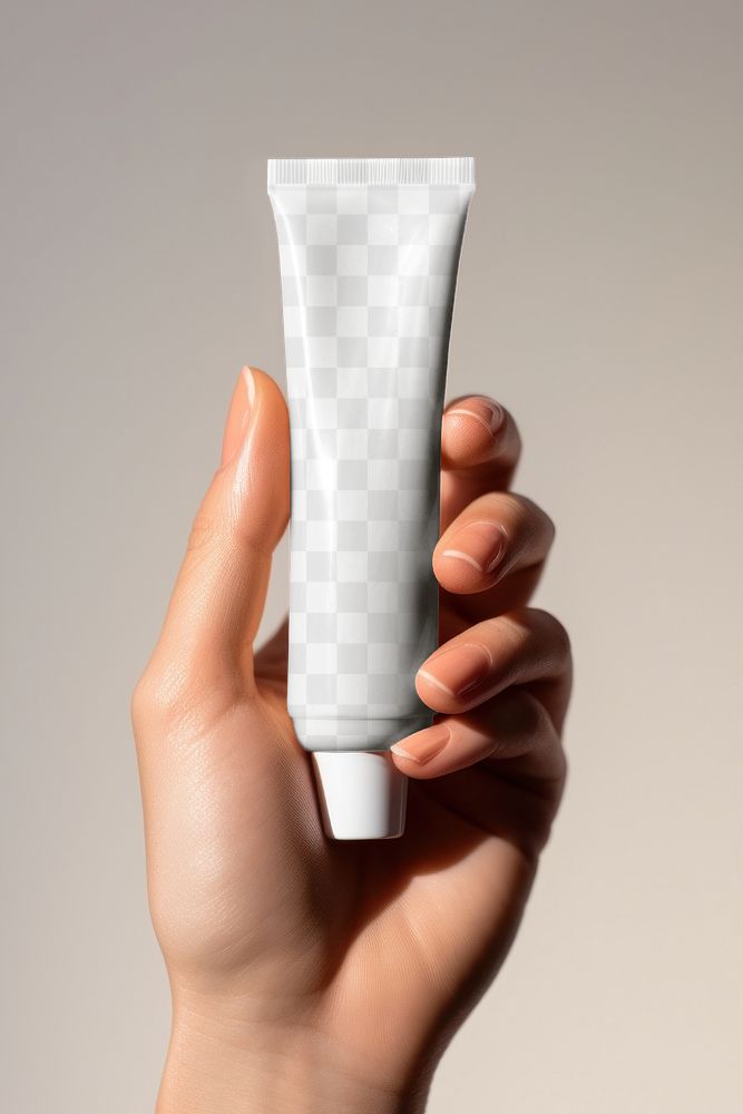 Makeup tube png mockup, transparent product packaging