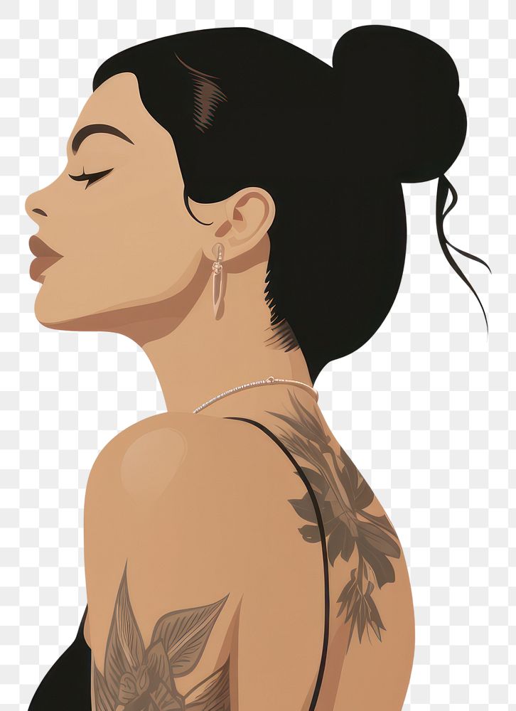 PNG Italian woman tattoo adult back. AI generated Image by rawpixel.