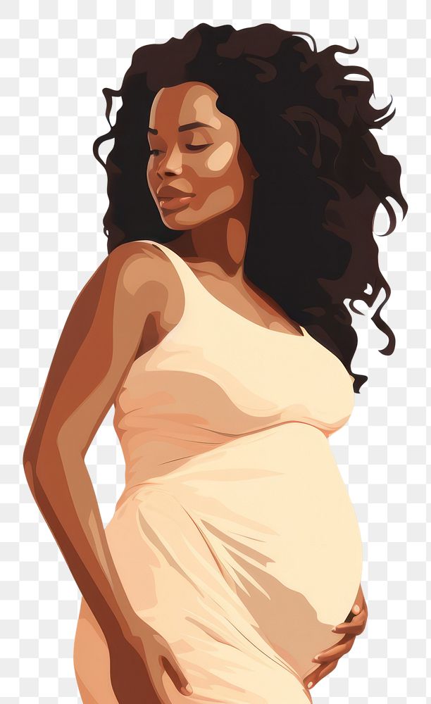 PNG Black fat pregnant woman portrait fashion adult. AI generated Image by rawpixel.