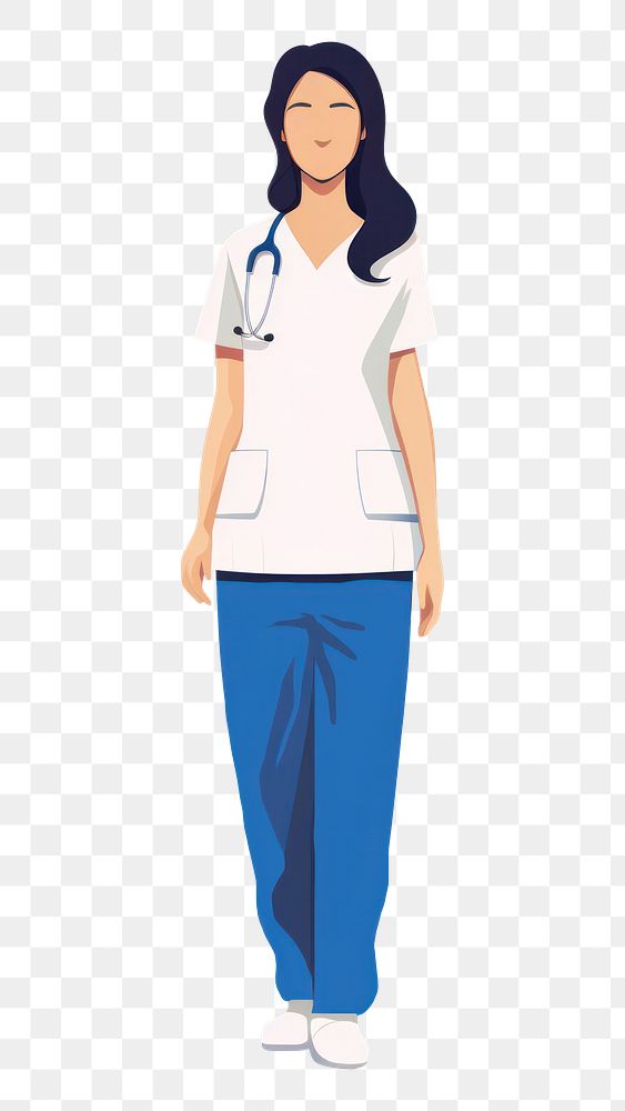 PNG Nurse blue stethoscope standing. AI generated Image by rawpixel.