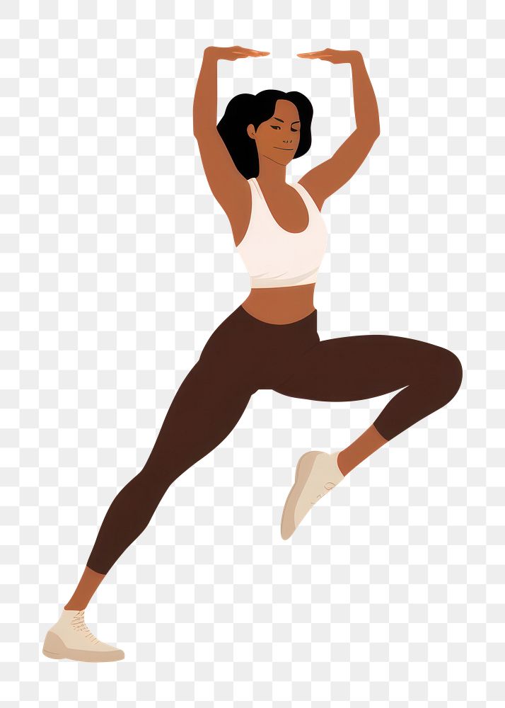 PNG Woman exercising dancing sports adult. AI generated Image by rawpixel.
