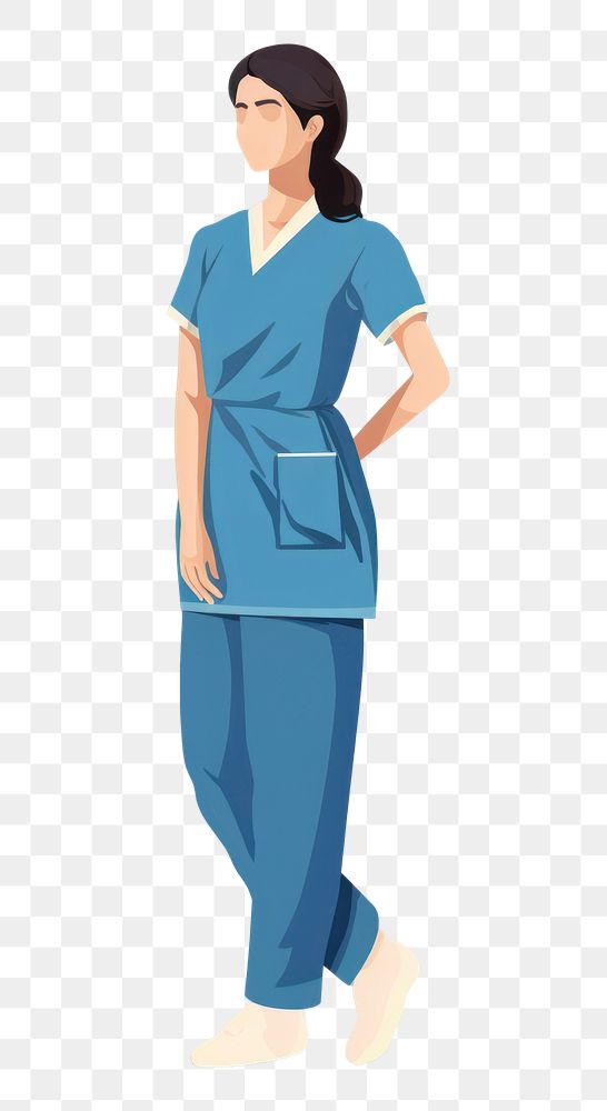 PNG Adult nurse woman blue. 