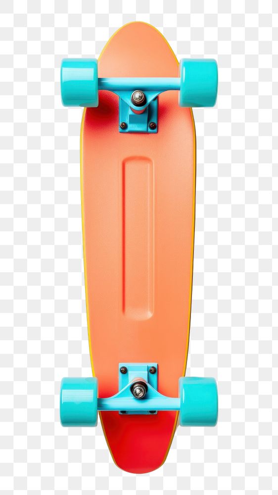 PNG 1970s colorful style skateboard longboard machine yellow. AI generated Image by rawpixel.
