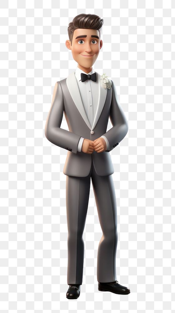 PNG Groom figurine tuxedo white background. AI generated Image by rawpixel.