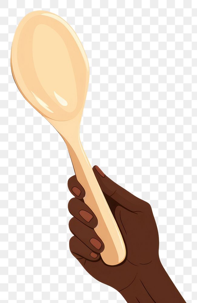 PNG Hand holding a spatula spoon lighting cartoon. AI generated Image by rawpixel.