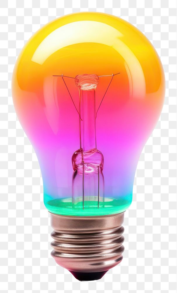 PNG Light neon bulb lightbulb white background electricity. AI generated Image by rawpixel.