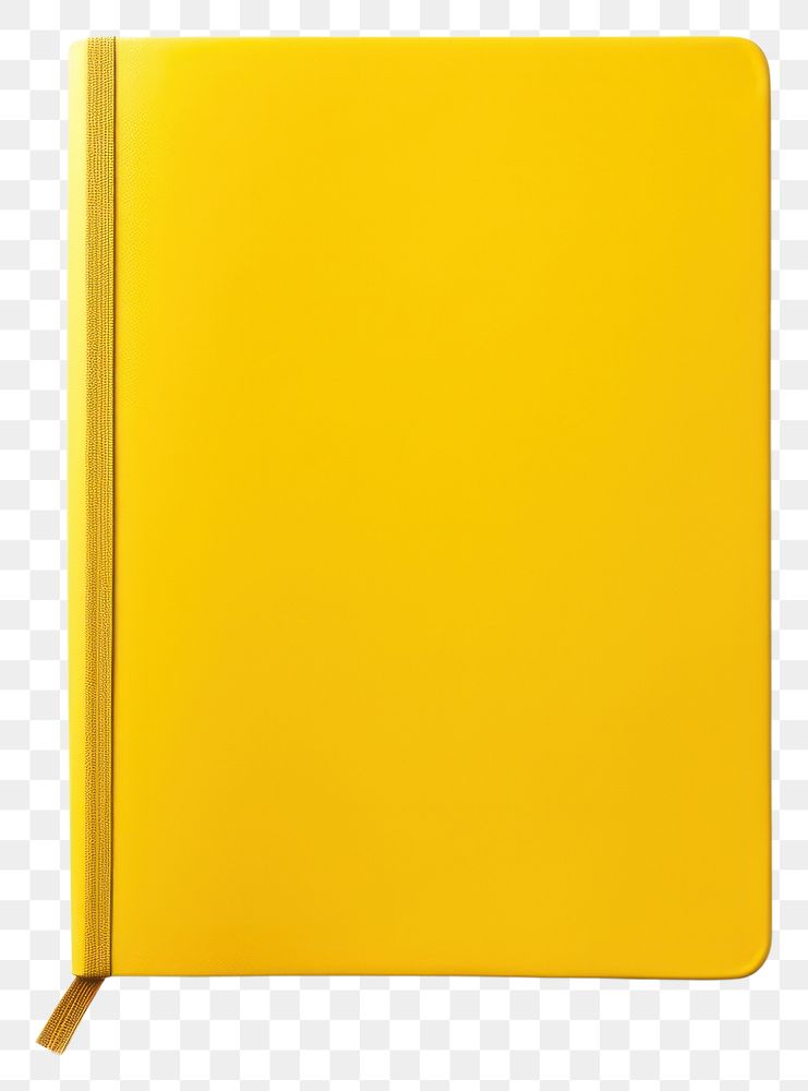 PNG Notebook yellow diary white background. AI generated Image by rawpixel.