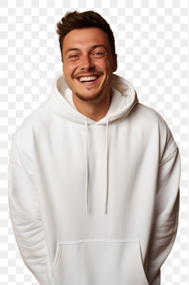 PNG Hoodie sweatshirt portrait laughing. 