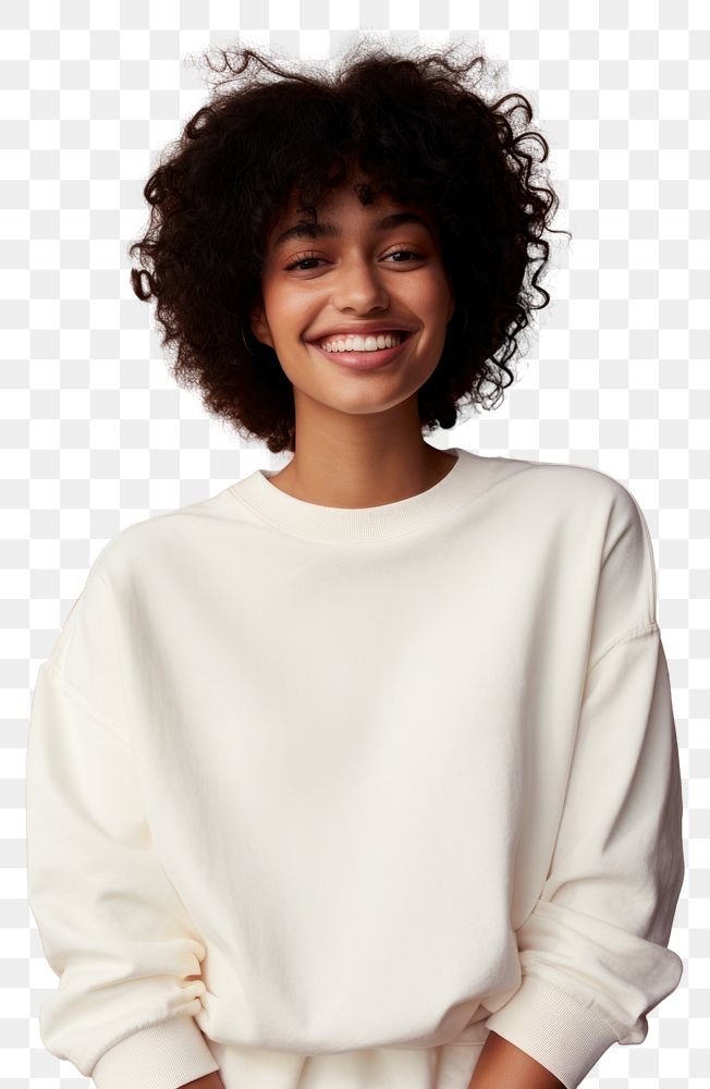 PNG  Sweater portrait adult smile. AI generated Image by rawpixel.