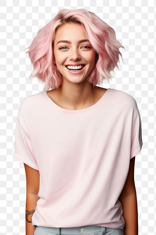 PNG  T-shirt portrait blouse smile. AI generated Image by rawpixel.