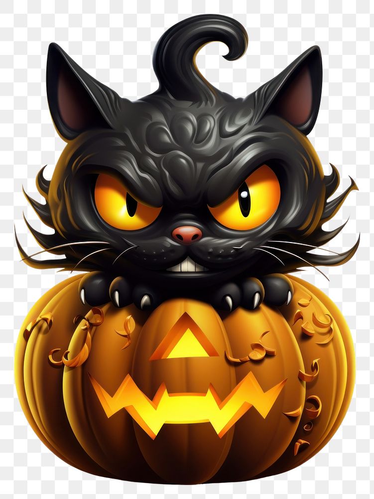 PNG Halloween pumpkin black anthropomorphic. AI generated Image by rawpixel.