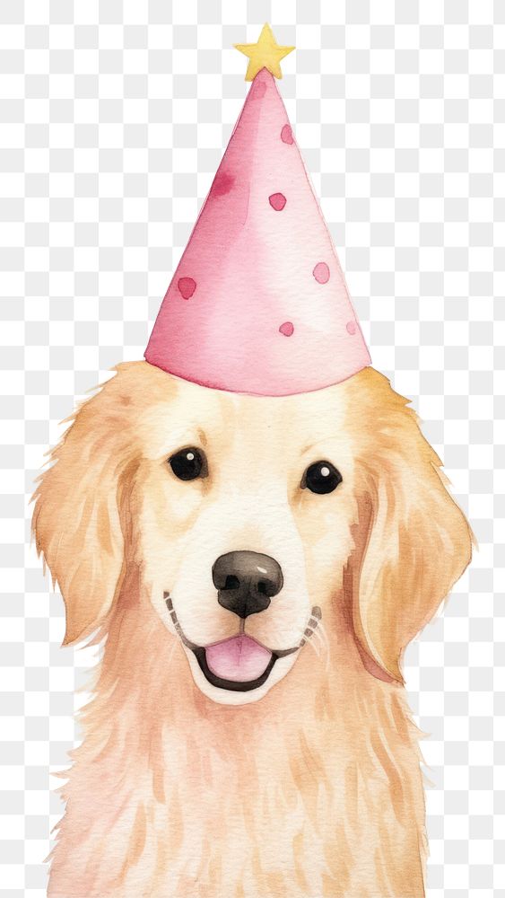 PNG Pink birthday hat cartoon mammal animal. 