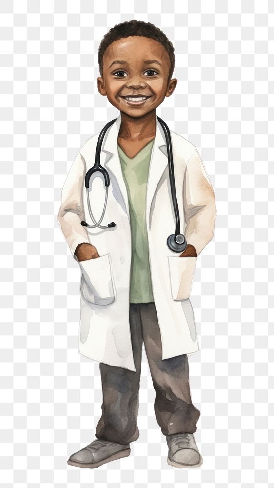 PNG Smiling cartoon doctor child. AI generated Image by rawpixel.