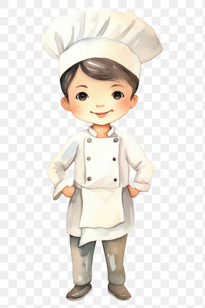 PNG Smiling cartoon chef white background. AI generated Image by rawpixel.