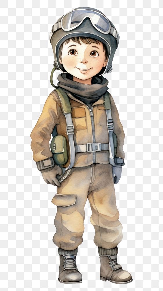 PNG Little boy pilot cartoon helmet  