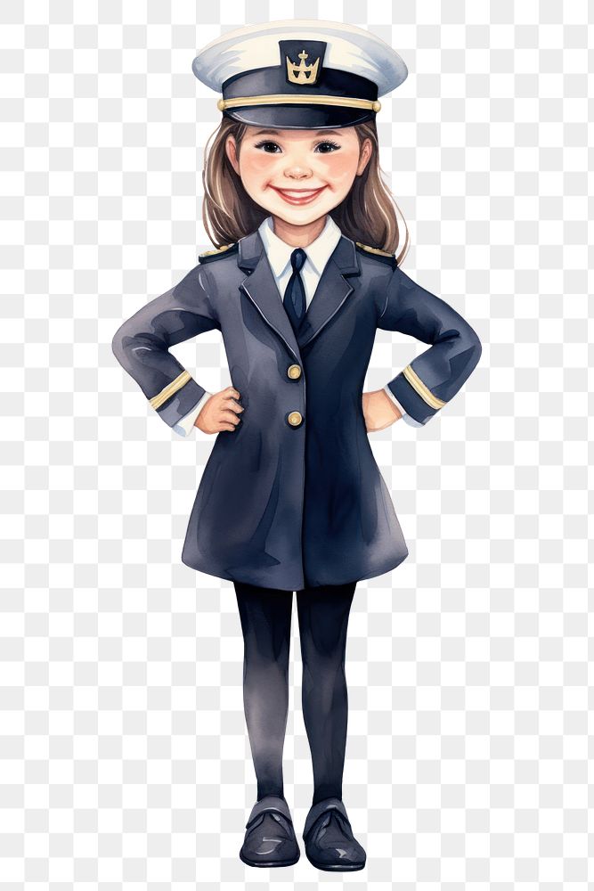 PNG Little girl pilot costume smiling cartoon. AI generated Image by rawpixel.