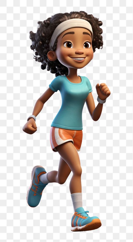 PNG Woman running cartoon sports female. AI generated Image by rawpixel.
