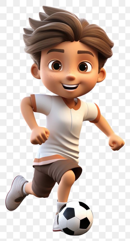 PNG Male kid running football cartoon sports. AI generated Image by rawpixel.