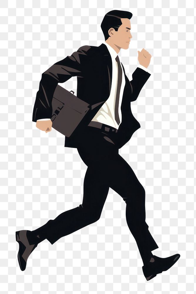 PNG Businessman running footwear walking tuxedo. AI generated Image by rawpixel.
