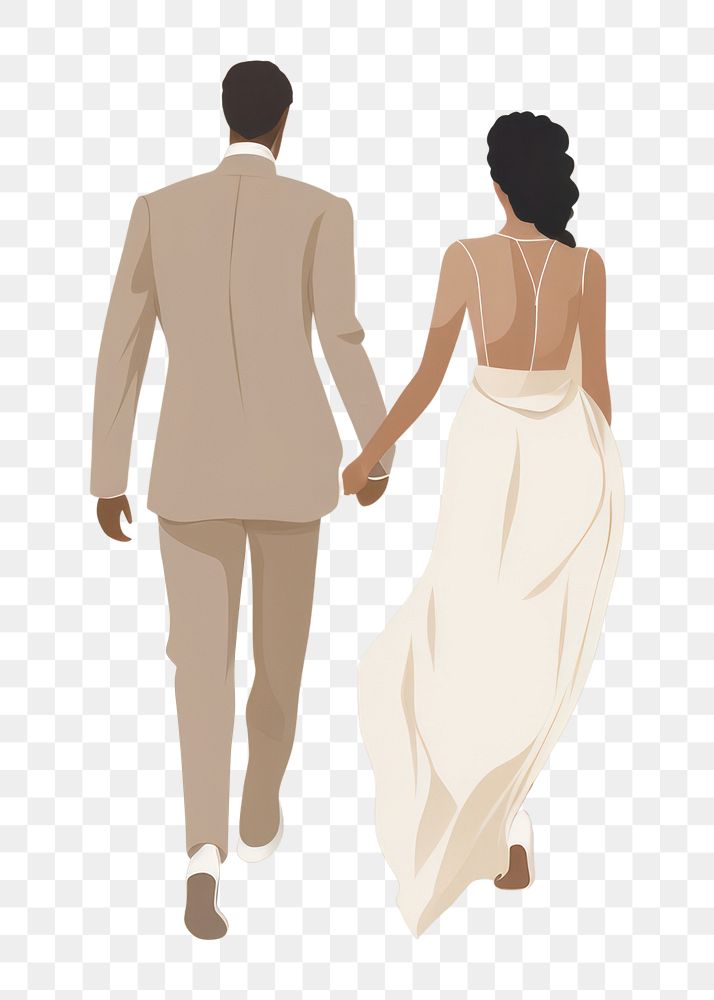 PNG Wedding walking adult bride. AI generated Image by rawpixel.