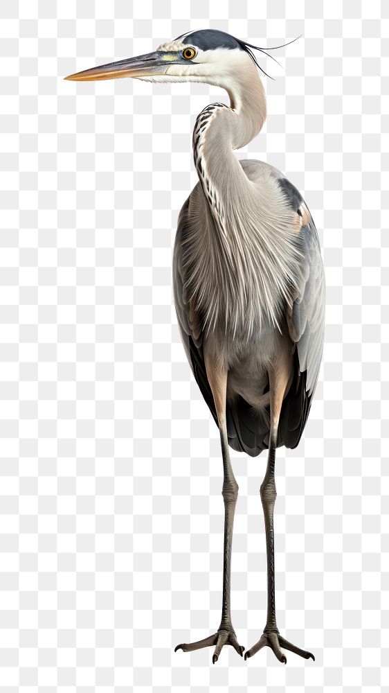 PNG Grey Heron heron animal stork. AI generated Image by rawpixel.