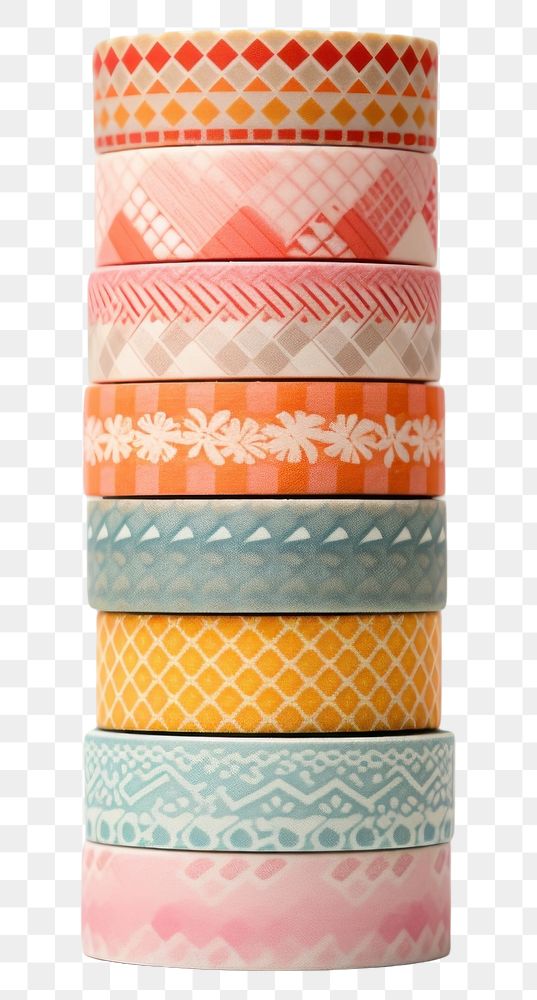 PNG Washi tapes pattern white background accessories. AI generated Image by rawpixel.