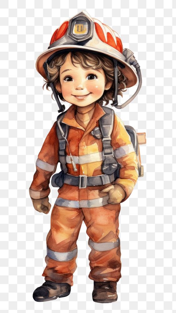PNG Firefighter portrait helmet cute. AI generated Image by rawpixel.