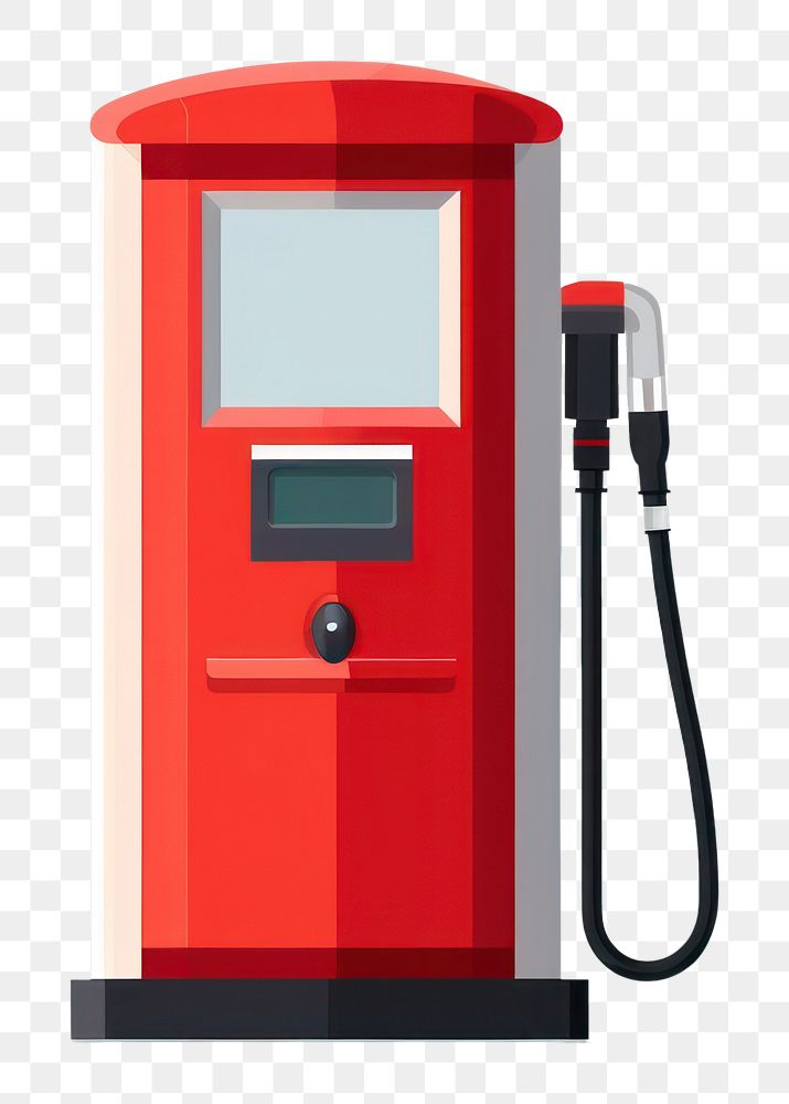 PNG Red petrol pump technology telephone. 