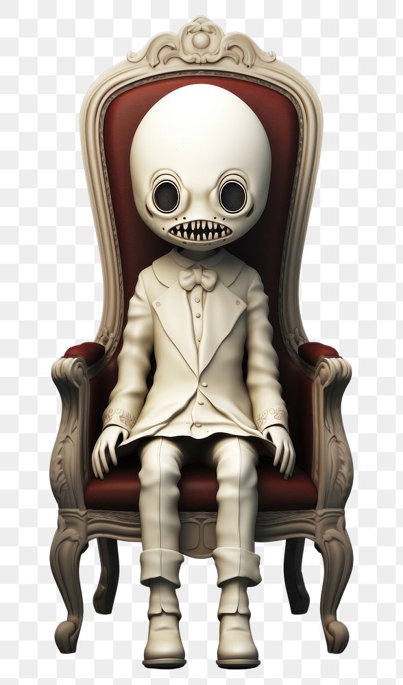 PNG Creepy Victorian chair furniture cartoon. AI generated Image by rawpixel.