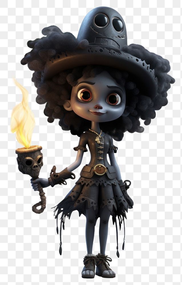 PNG Voodoo witch cartoon toy representation. AI generated Image by rawpixel.