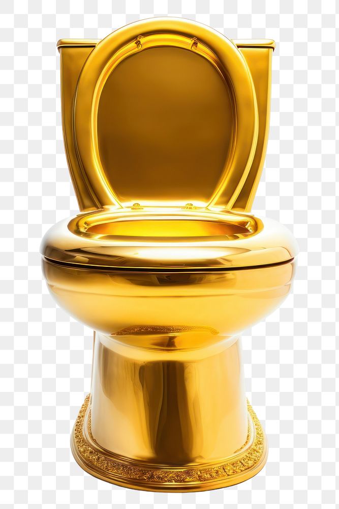 PNG Golden open toilet gold bathroom convenience. AI generated Image by rawpixel.
