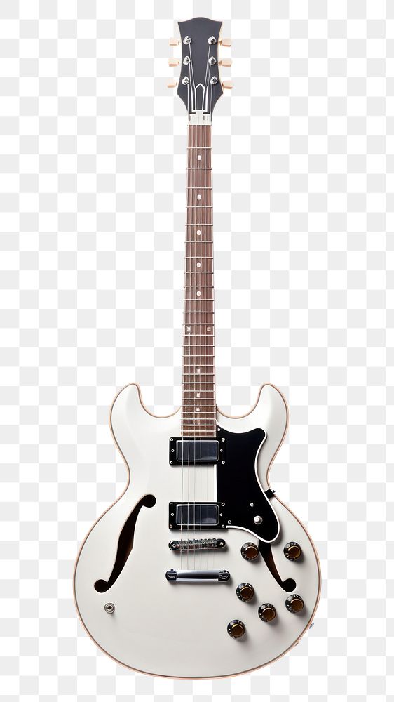PNG Retro electric guitar white string music. AI generated Image by rawpixel.