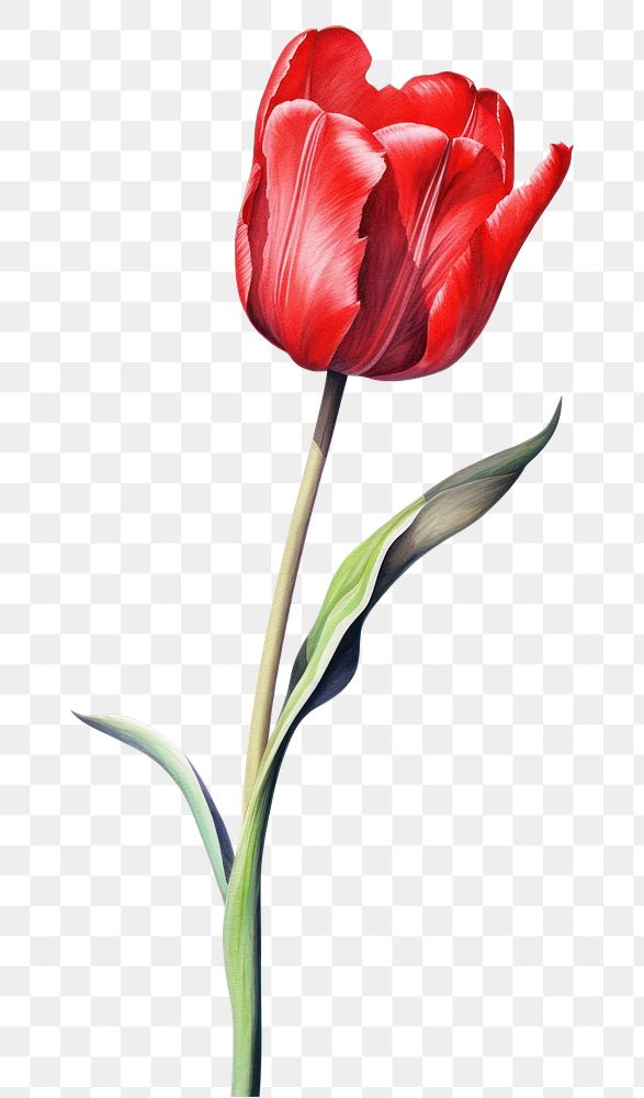 PNG Tulip flower plant white background. AI generated Image by rawpixel.