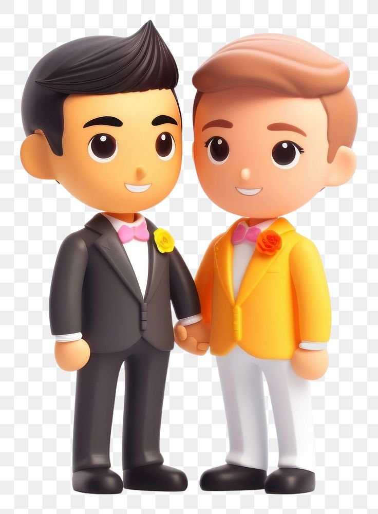 PNG Gay wedding figurine doll toy. AI generated Image by rawpixel.