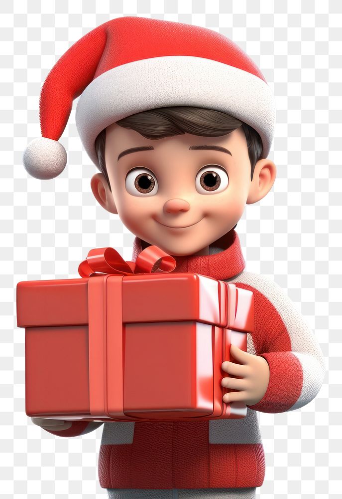 PNG Kid holding Christmas gift christmas cartoon toy. AI generated Image by rawpixel.