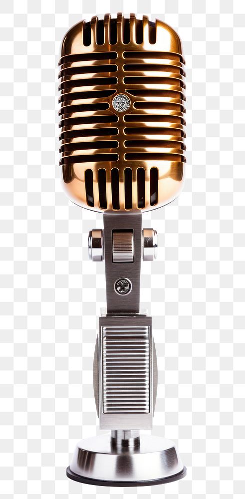 PNG Retro microphone white background technology lighting. 