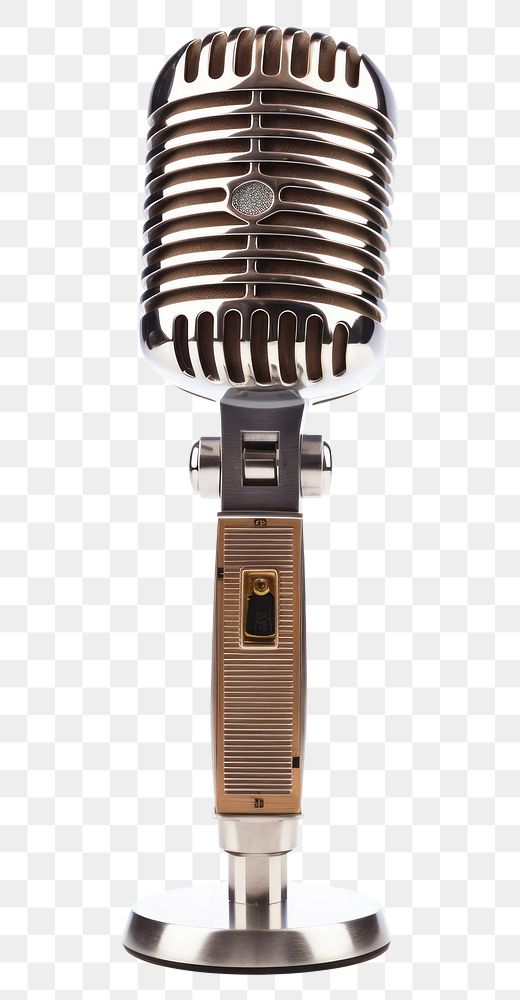 PNG Retro microphone white background technology equipment. 