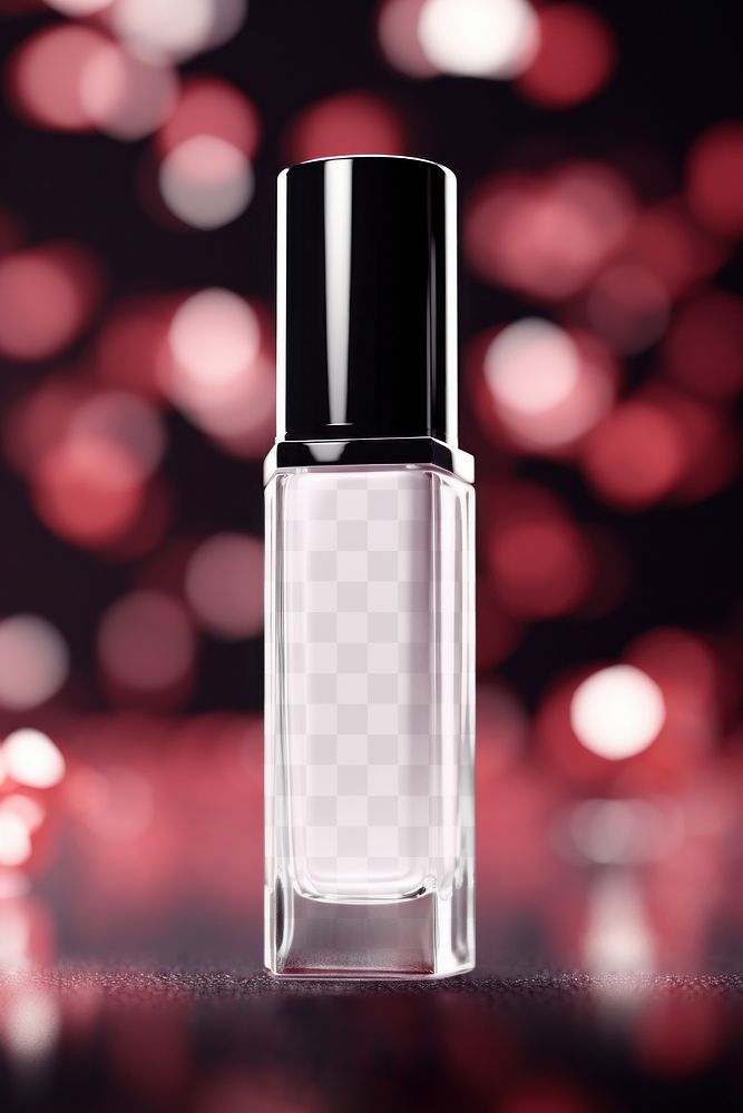 Lip gloss tube png mockup, transparent product packaging