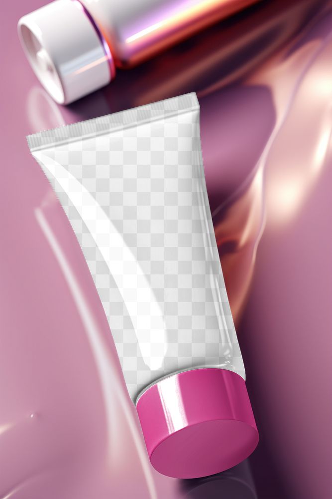 Hand lotion tube png mockup, transparent product packaging